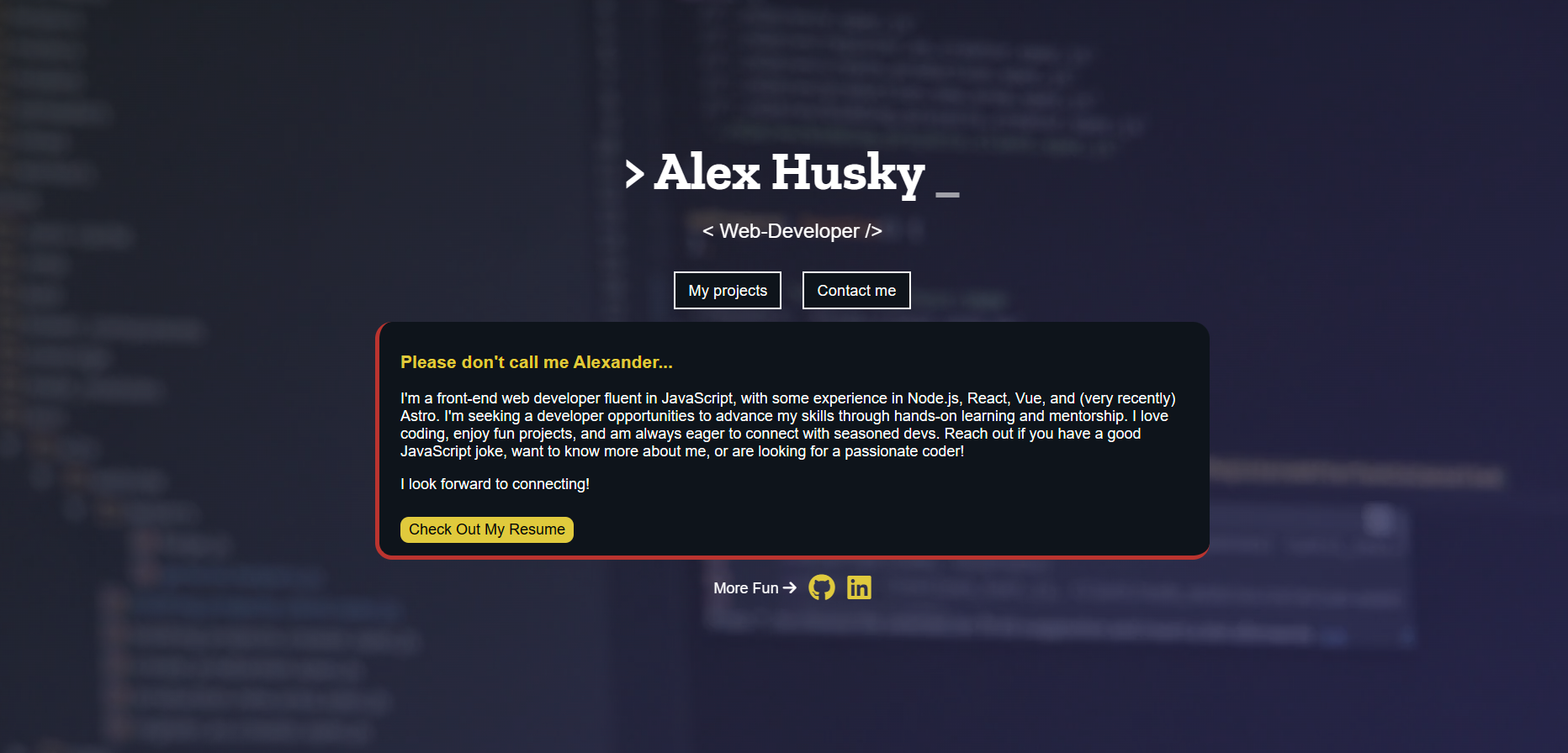 Alex Husky Portfolio Site